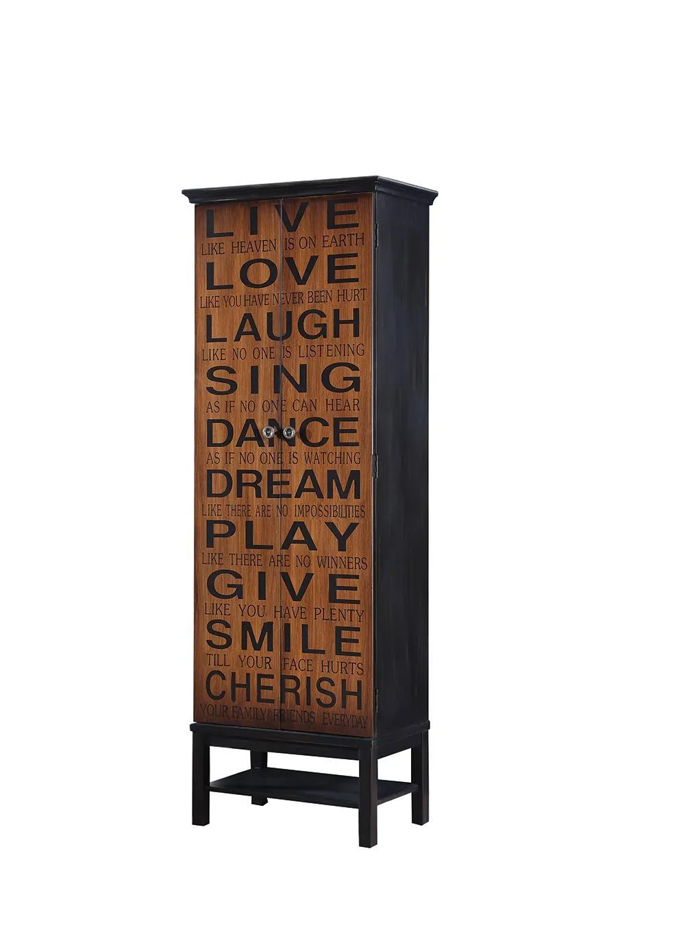 2-door Accent Cabinet Rich Brown And Black