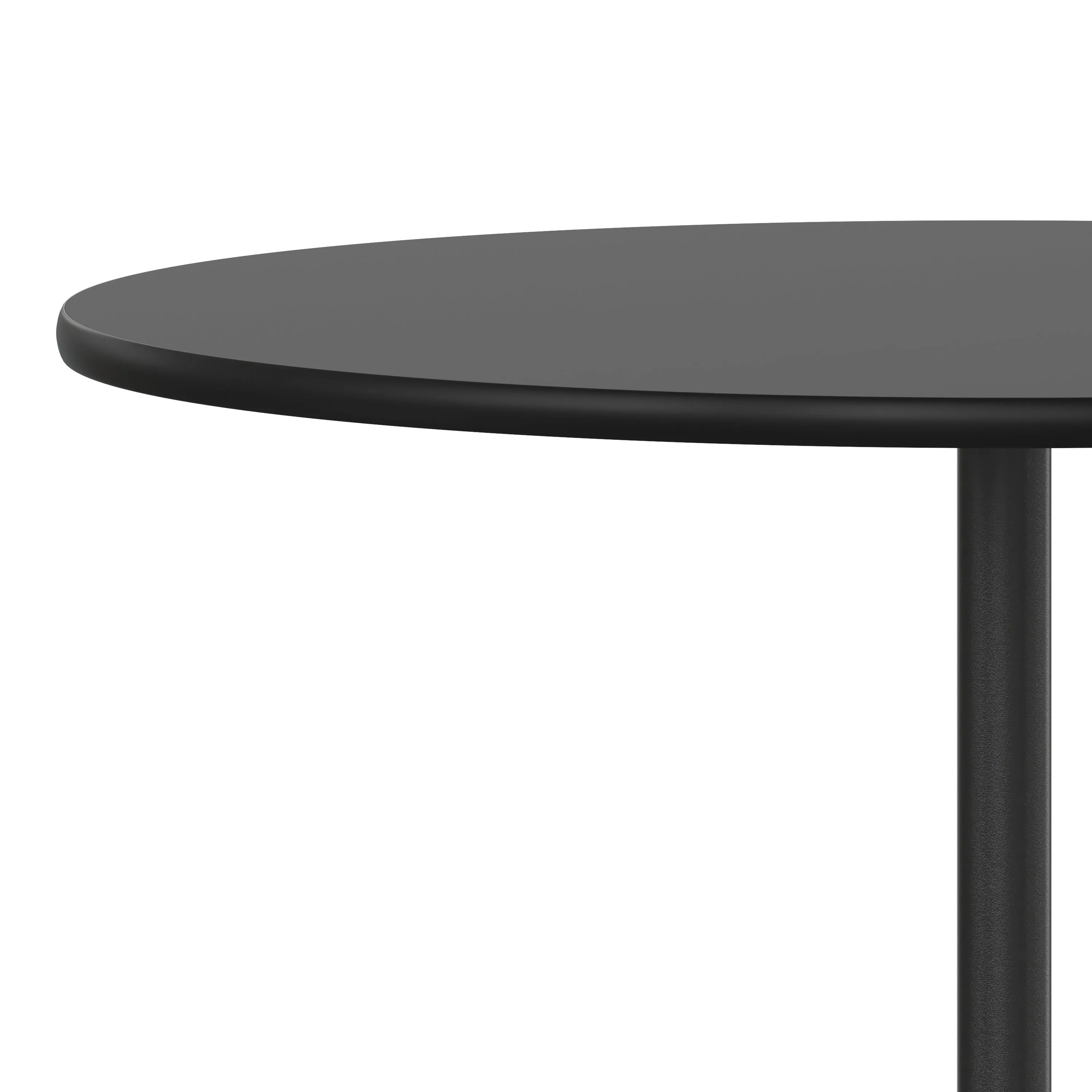 30'' Round Wood Cocktail Table with Adjustable Height Columns, Chrome Finish