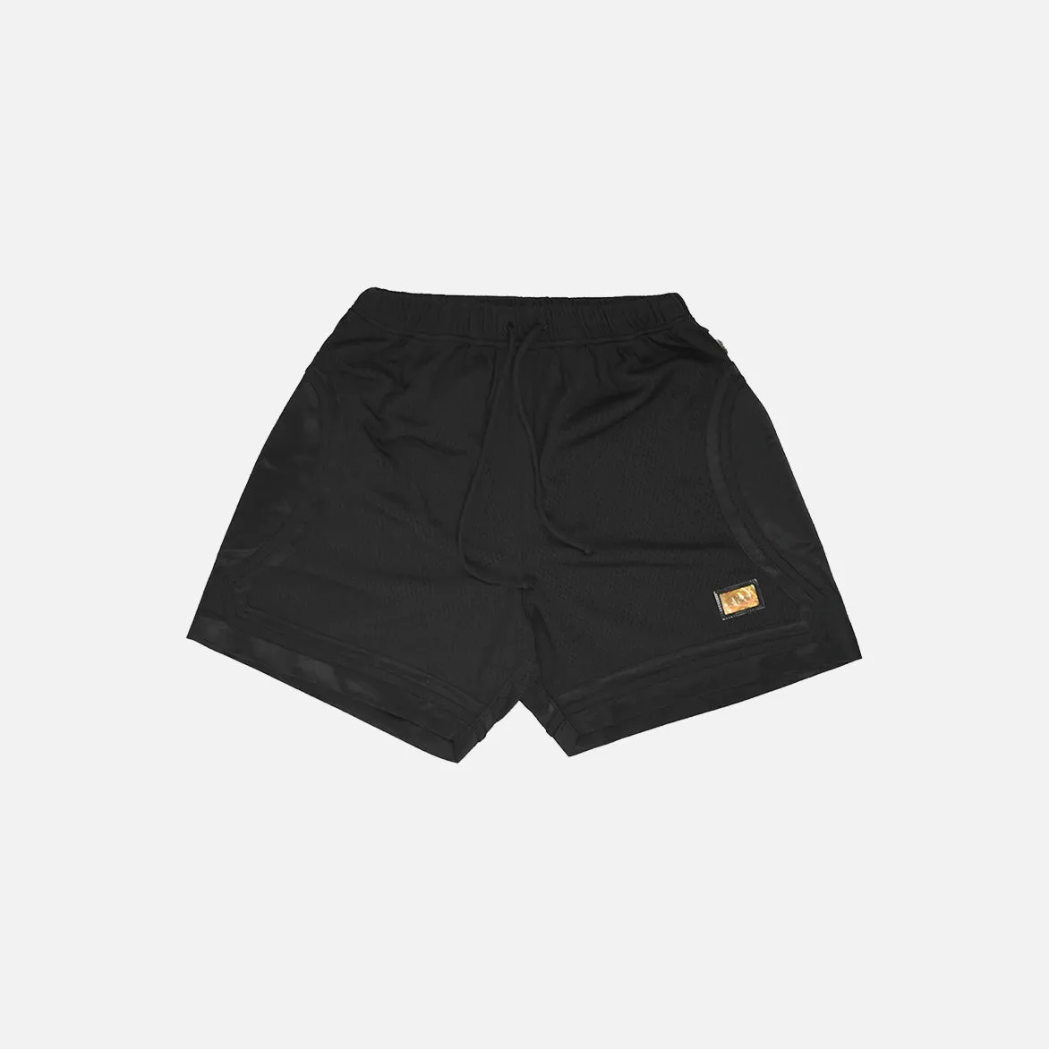 ABC.123. MESH SATIN BASKETBALL SHORTS - BLACK
