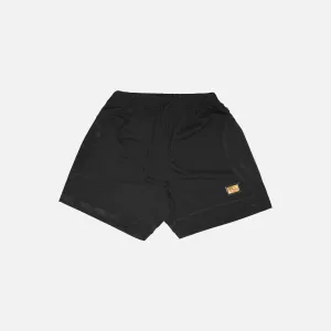 ABC.123. MESH SATIN BASKETBALL SHORTS - BLACK