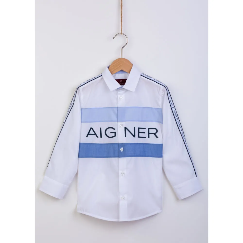 Aigner Kids Boy's Blue & White Shirt