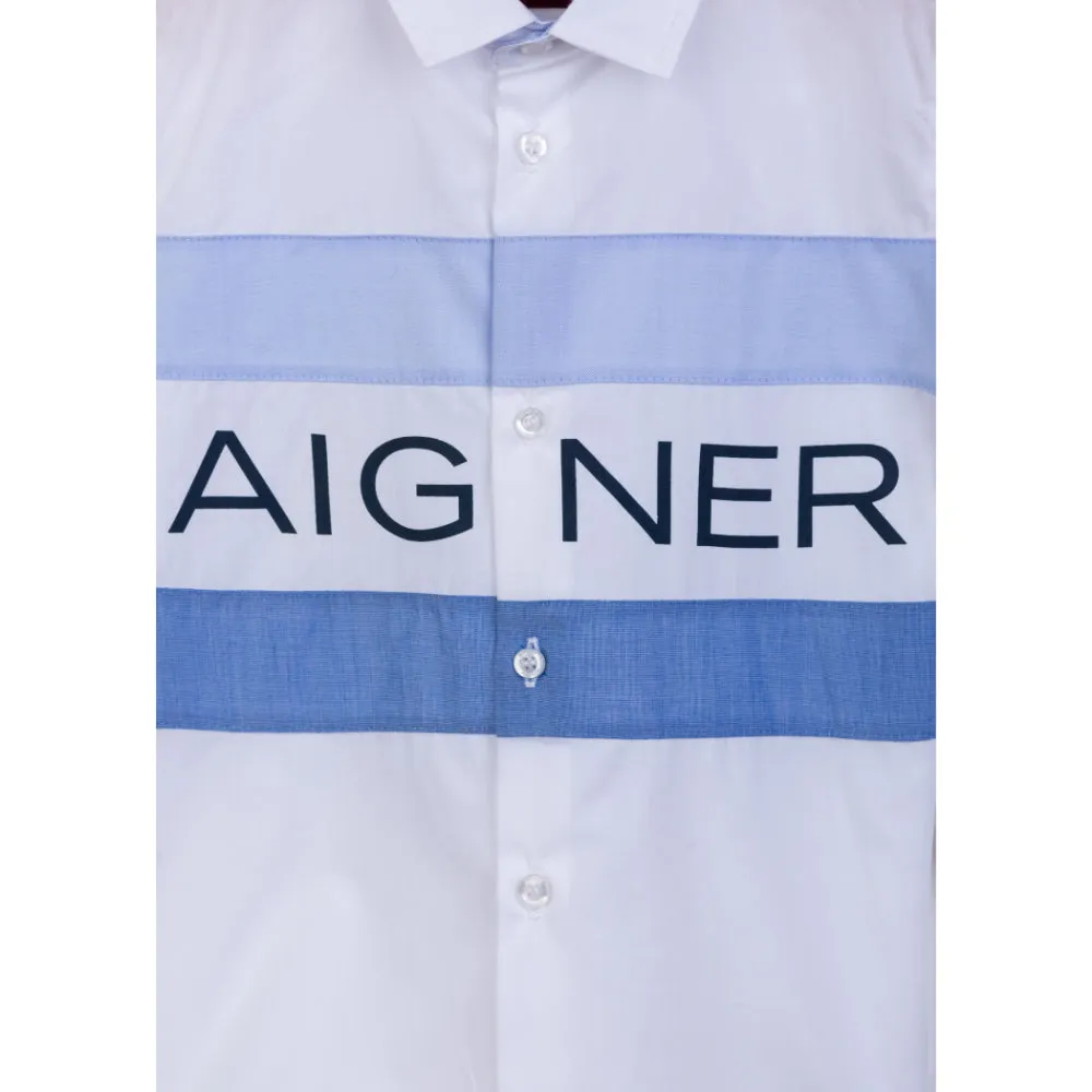 Aigner Kids Boy's Blue & White Shirt