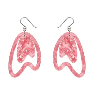 Atomic Boomerang Drop Earrings - Pink