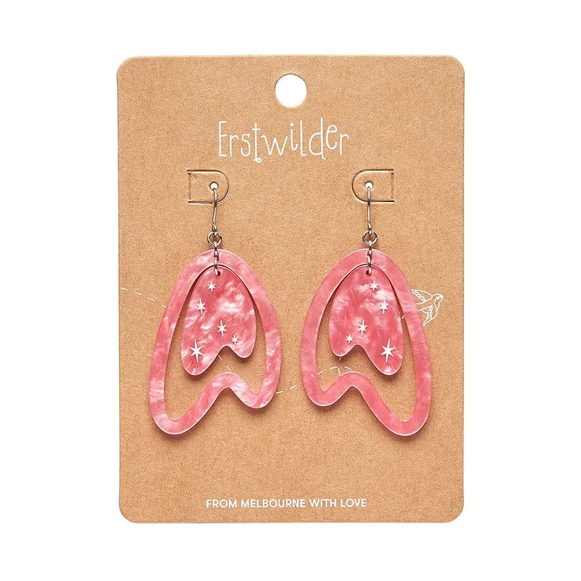 Atomic Boomerang Drop Earrings - Pink