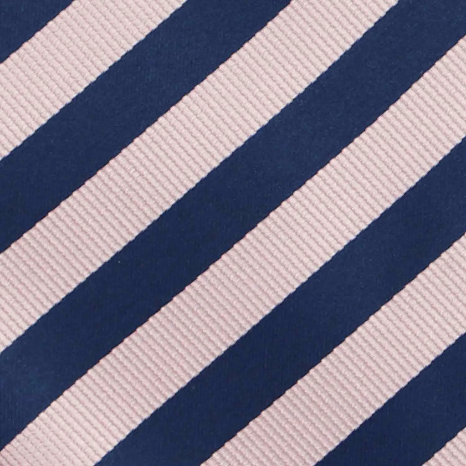Blush Pink and Navy Blue Formal Striped Pocket Square