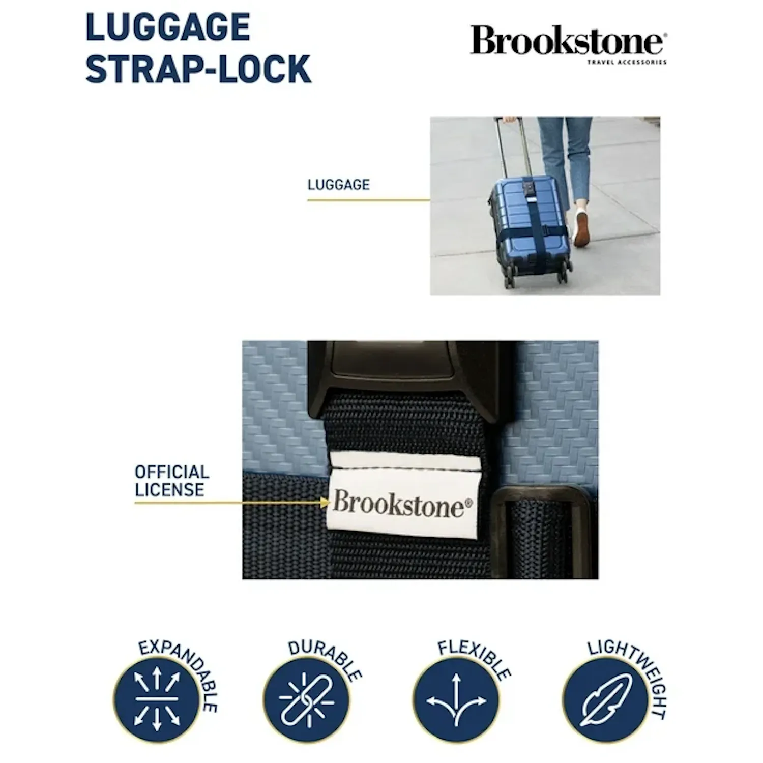 Brookstone 2 Way Luggage Strap   Combo Lock