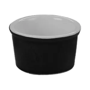 CAC China RKF-25-BLK Ramekin Black/AW 2.5oz 2 7/8" Case of 48 Pcs