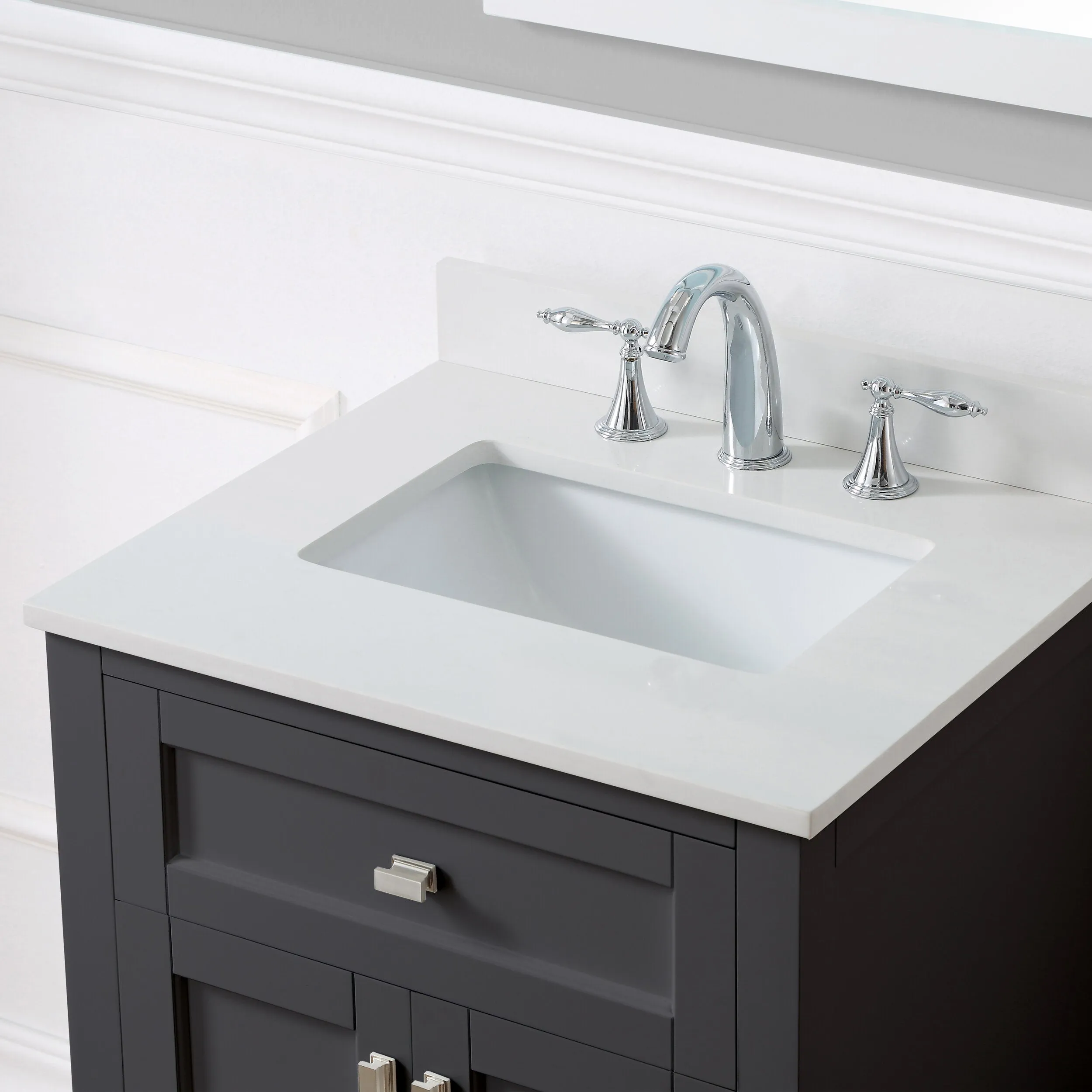 Cahaba CAVJUN24CG Juniper 24 in. Freestanding Vanity with Engineered Stone Top and Ceramic Basin - Charcoal Gray