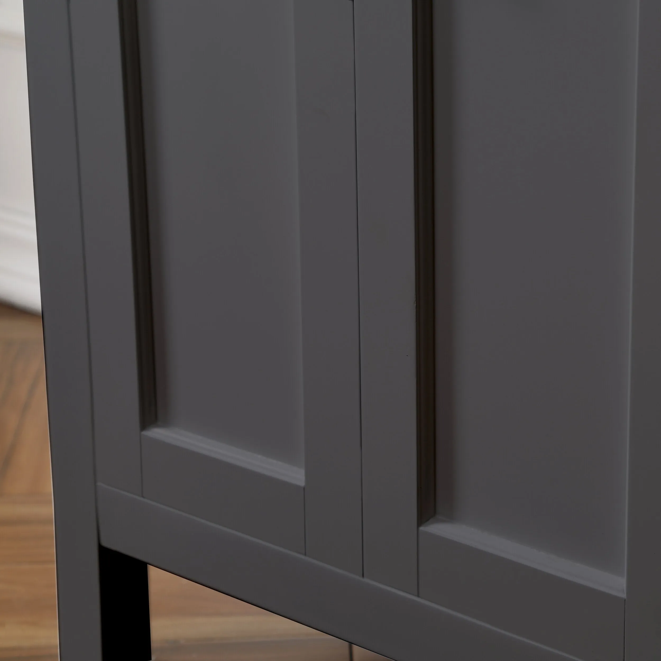 Cahaba CAVJUN24CG Juniper 24 in. Freestanding Vanity with Engineered Stone Top and Ceramic Basin - Charcoal Gray