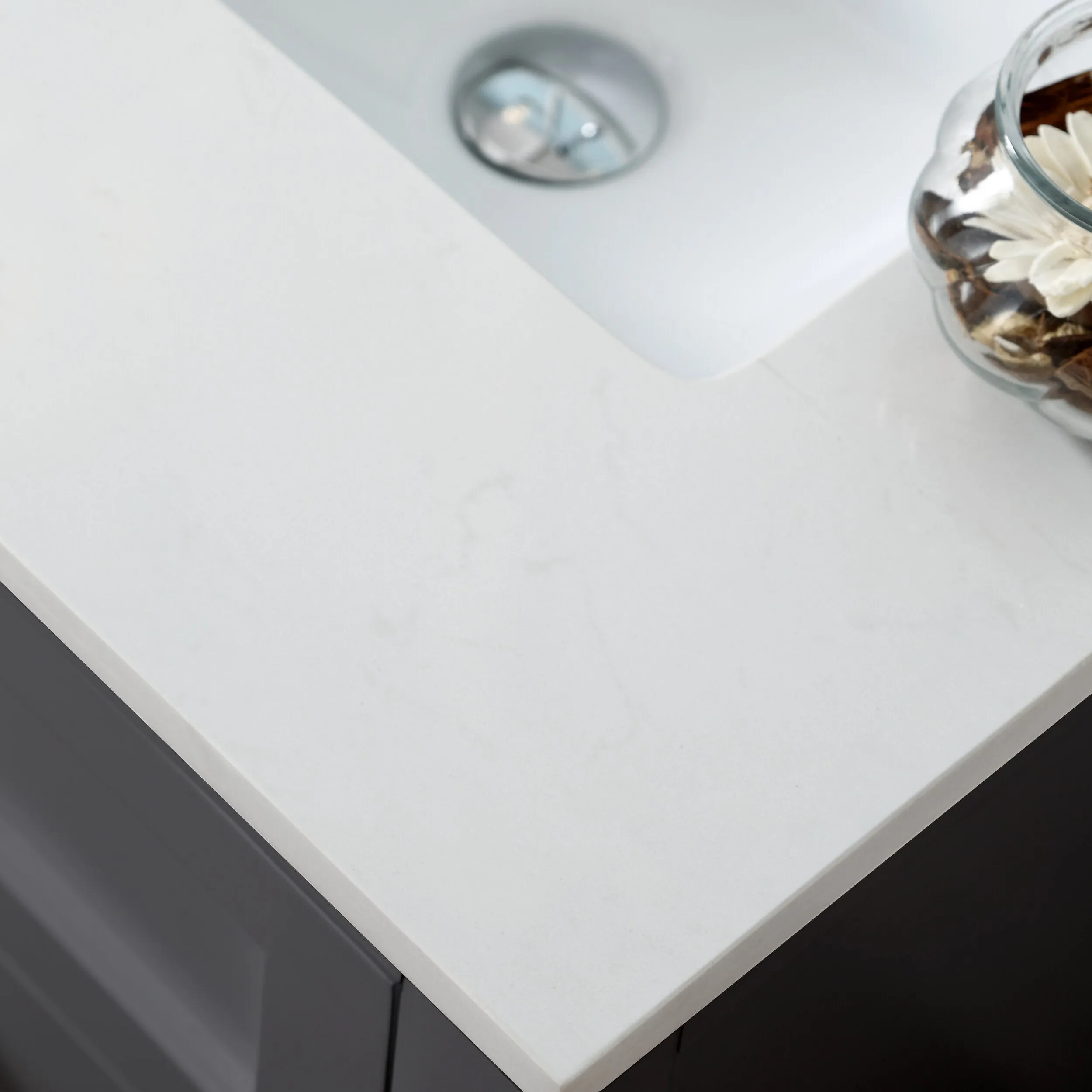 Cahaba CAVJUN48CG Juniper 48 in. Freestanding Vanity with Engineered Stone Top and Ceramic Basin - Charcoal Gray