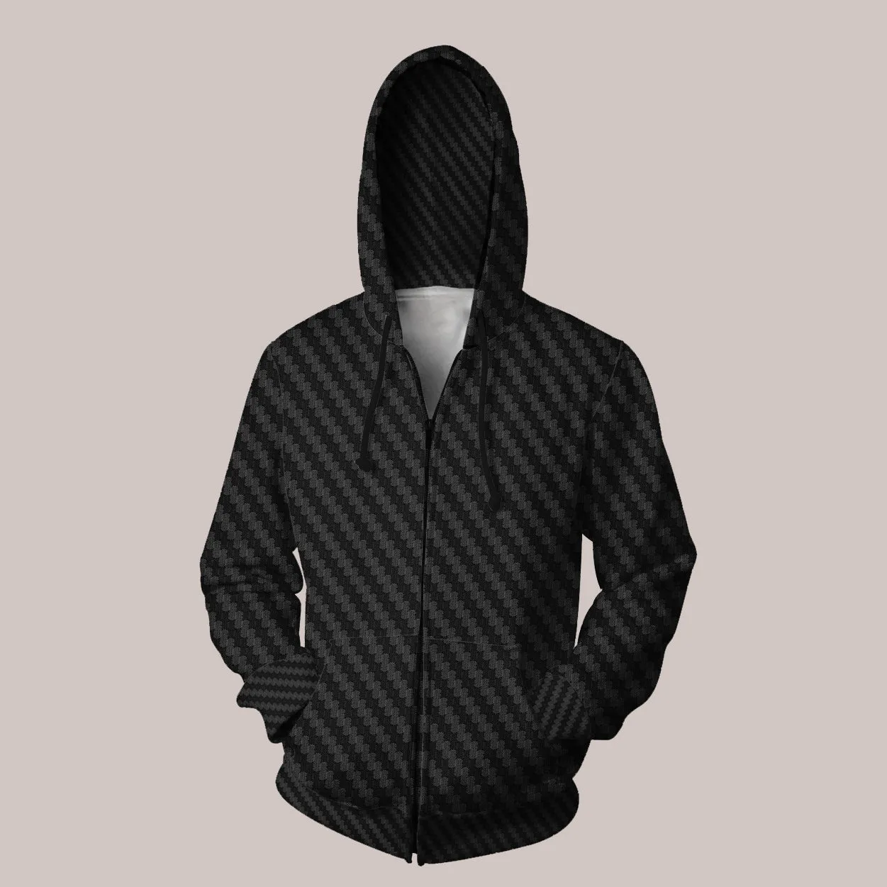 Carbon Hoodie – Sleek Monochrome Psychedelic Art