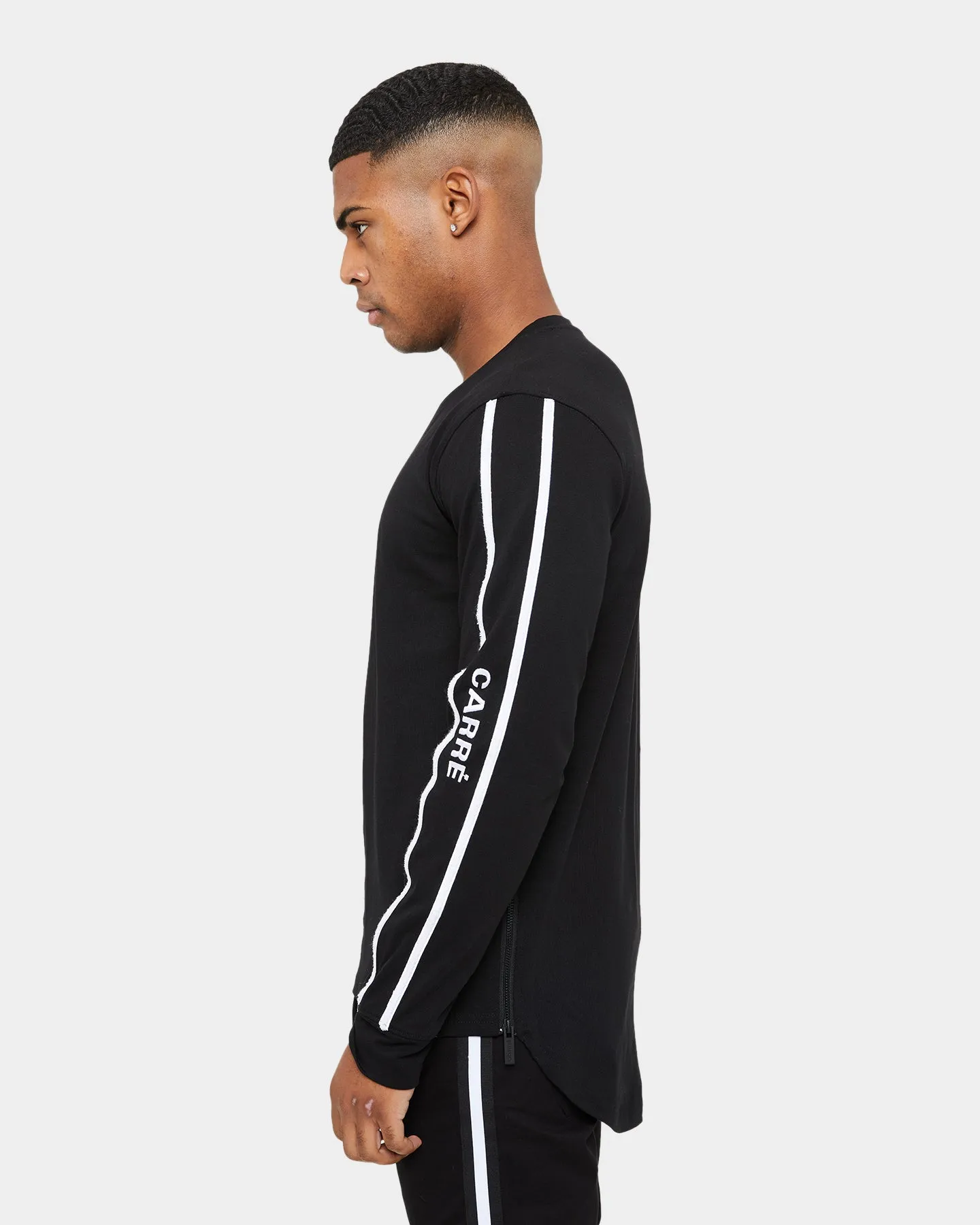 Carre Precision Zip Droptail Long Sleeve T-Shirt Black
