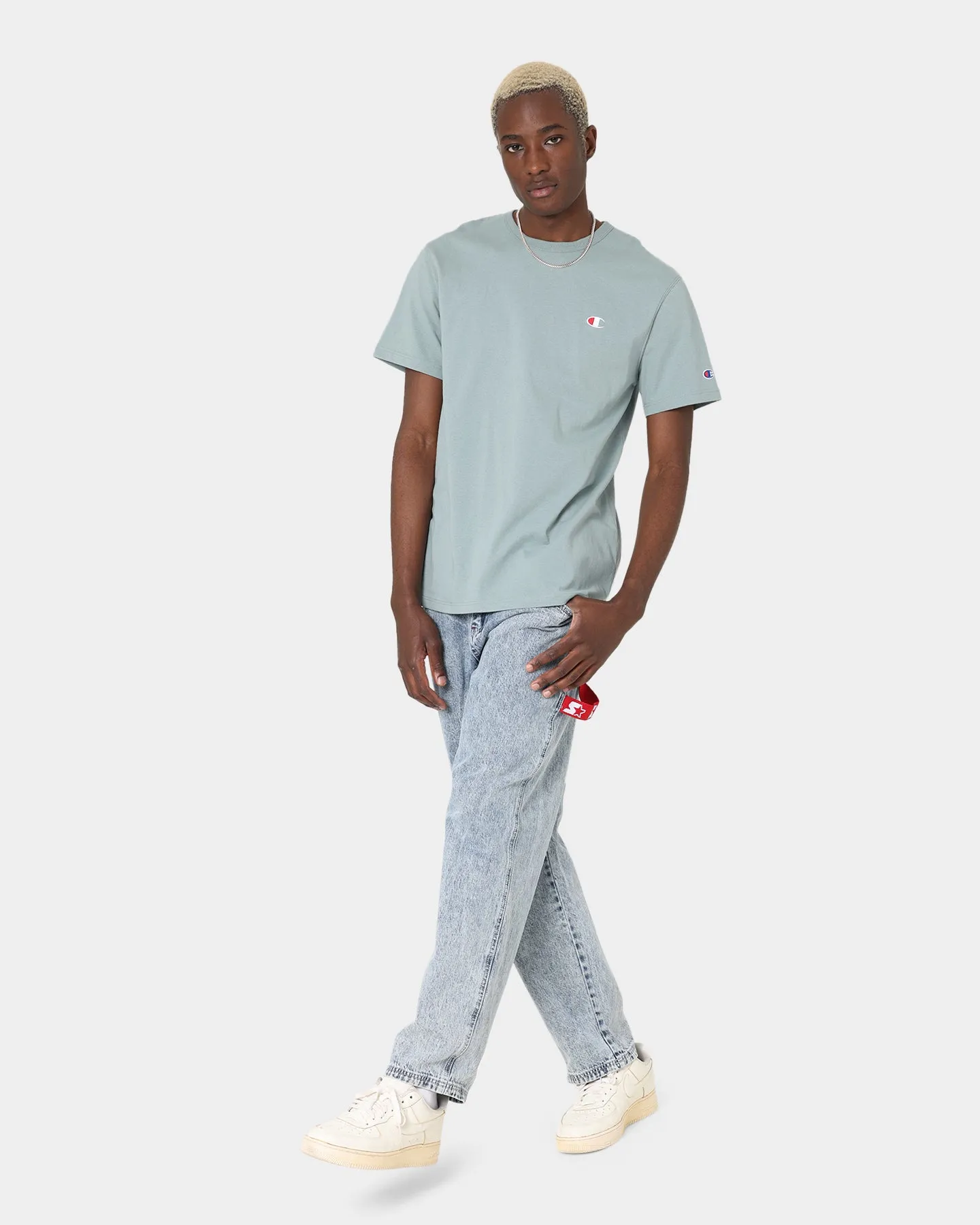 Champion Heritage C Logo T-Shirt Sage Shimmer Green