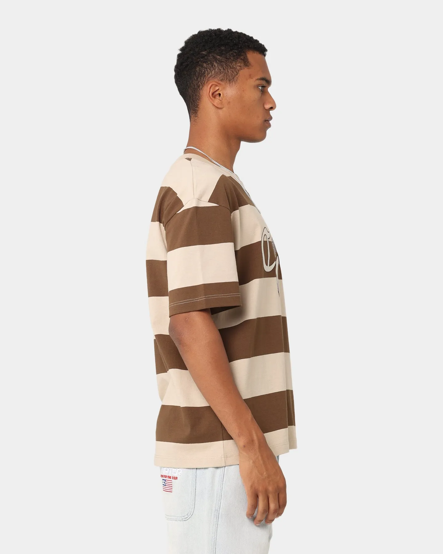 Champion Heritage Cursive Logo T-Shirt Stripe 7v1