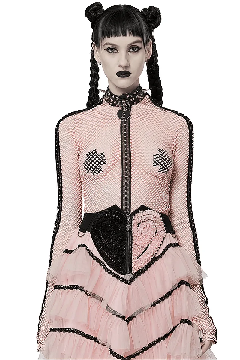 Chic Gothic Fishnet Top - Slim Fit and Stretchy