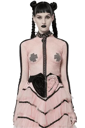 Chic Gothic Fishnet Top - Slim Fit and Stretchy