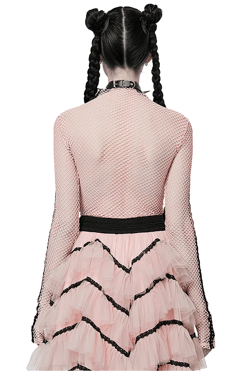 Chic Gothic Fishnet Top - Slim Fit and Stretchy