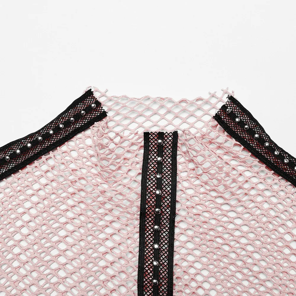 Chic Gothic Fishnet Top - Slim Fit and Stretchy