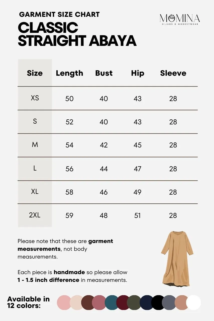 Classic Straight Abaya - Khadijah