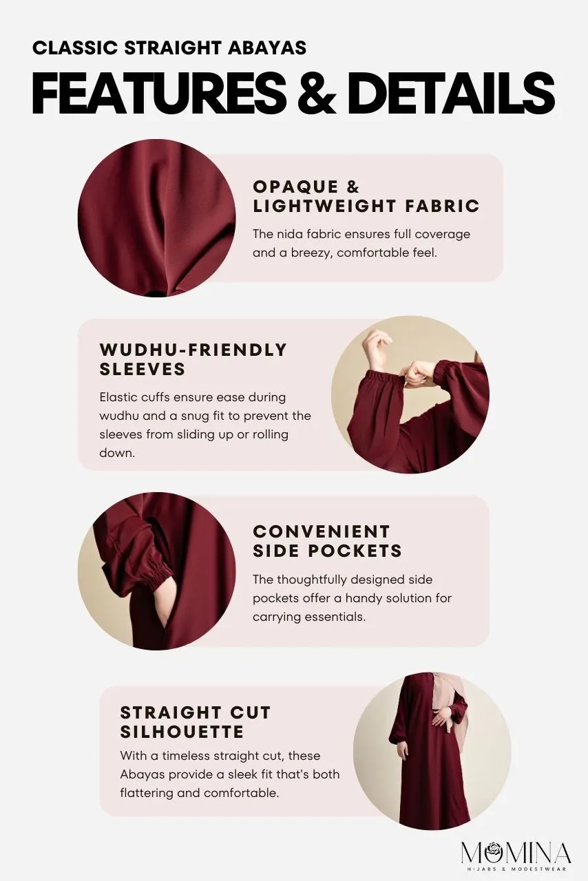 Classic Straight Abaya - Khadijah