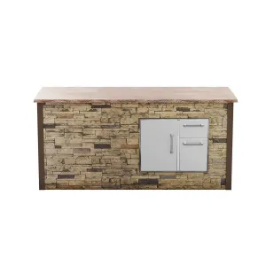 Coyote 8ft Island Storage with Brown Stone Bar on Right RTAC-B8-SR-SB