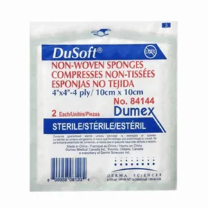 Derma Sciences 84143 Dusoft Non-Woven Sponges Sterile 4" x 3", 4-Ply (2/Pack)