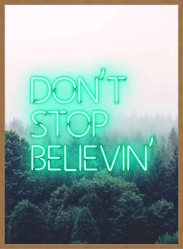 Dont Stop Believing Lyrics Neon Print
