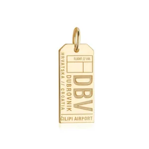 Dubrovnik Croatica DBV Luggage Tag Charm Solid Gold