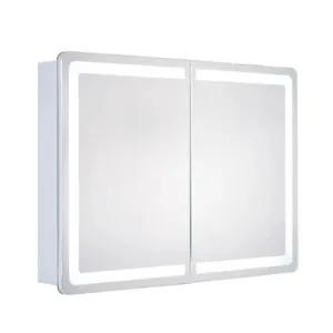 Edison 34 In. X 24 In. Tri-color LED Dual Door Cabinet Mirror With Touch On/Off Dimmer Function