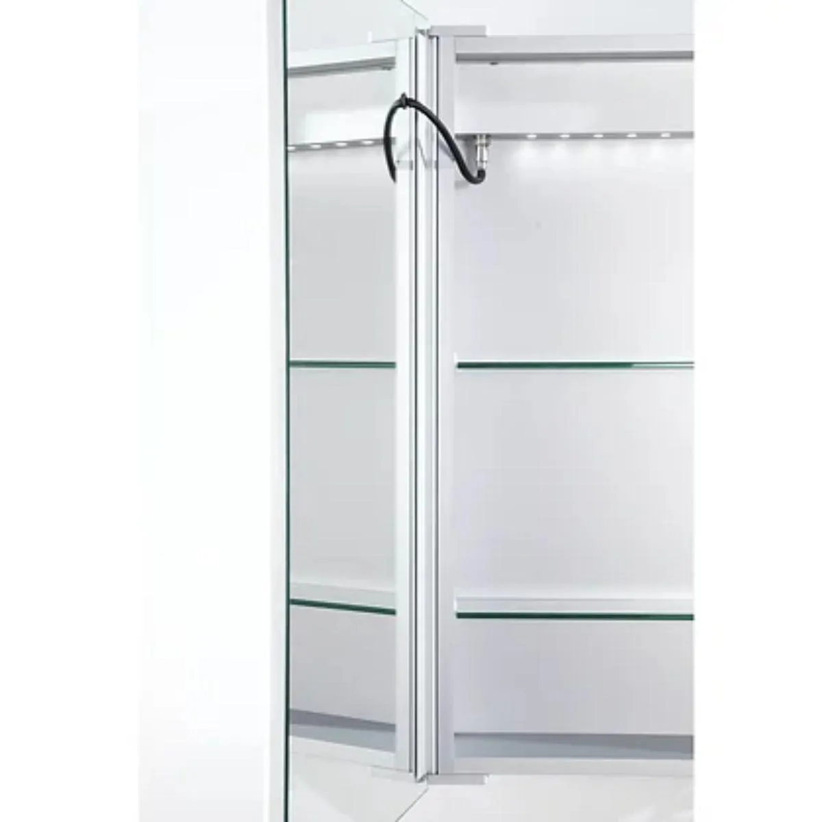 Edison 34 In. X 24 In. Tri-color LED Dual Door Cabinet Mirror With Touch On/Off Dimmer Function