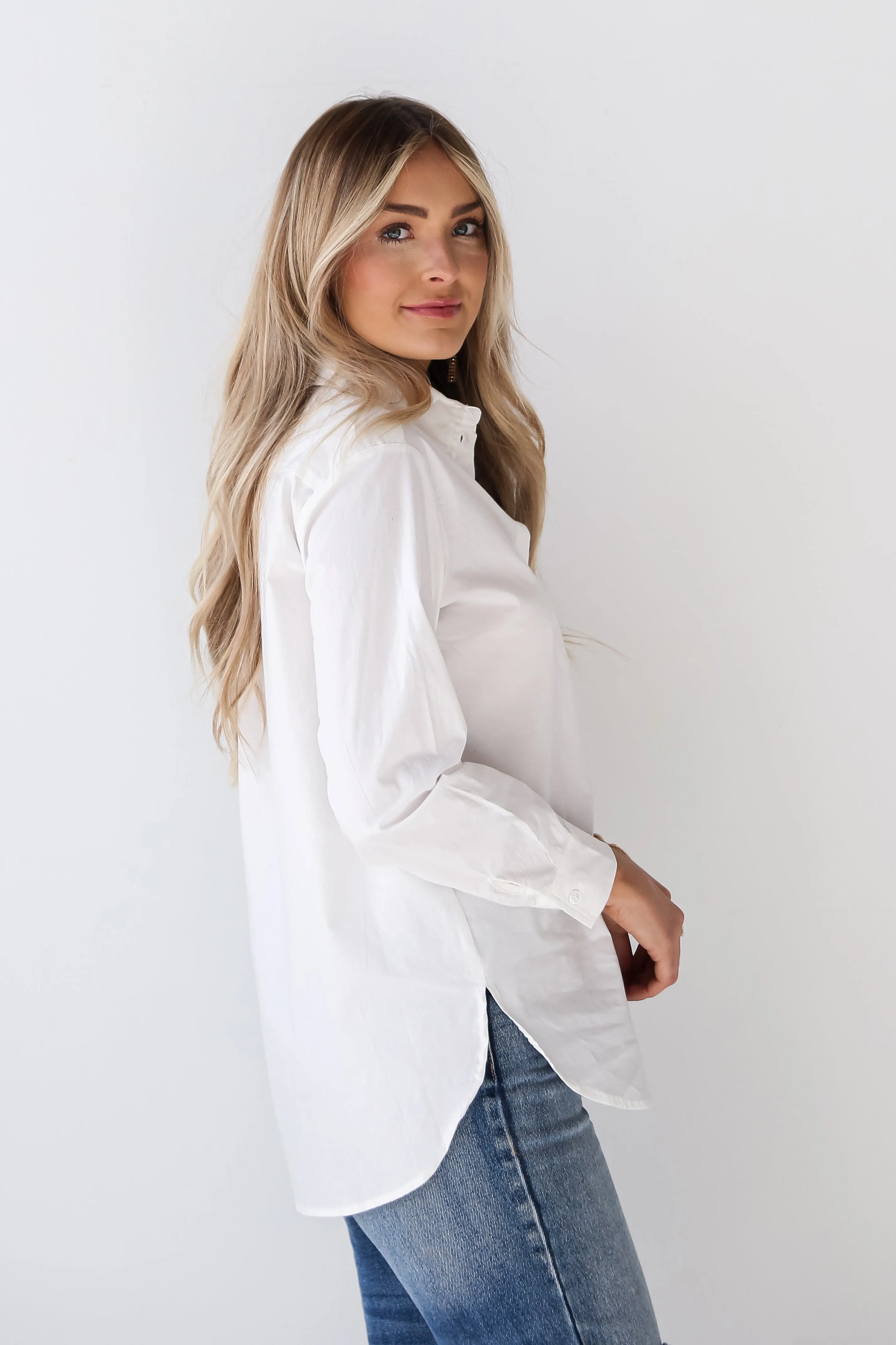 FINAL SALE - Chic Purpose Off White Button-Up Blouse