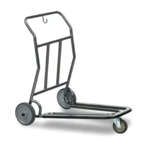Forbes Industries 1574-SS 28" Self Serve Luggage Cart (Nestable), with Stainless Steel Round Tube Frame With Two Vertical Retainers