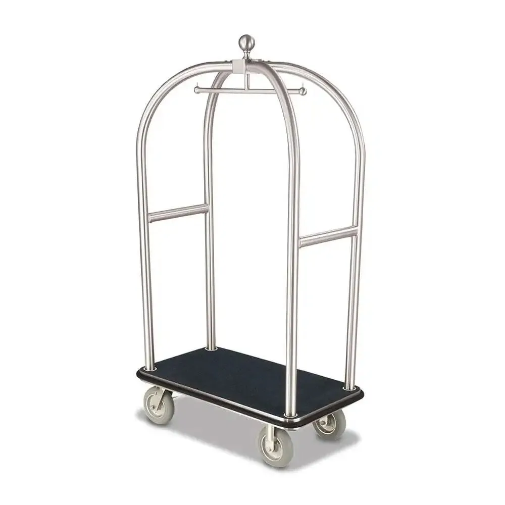 Forbes Industries 2526 43" Birdcage® Luggage Cart 2" Dia. Tubular polished Stainless Steel Superstructure