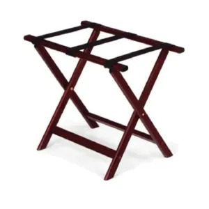 Forbes Industries 934-MH 24" Hardwood Luggage Rack, Mahogany Finish, With Black Poly Straps