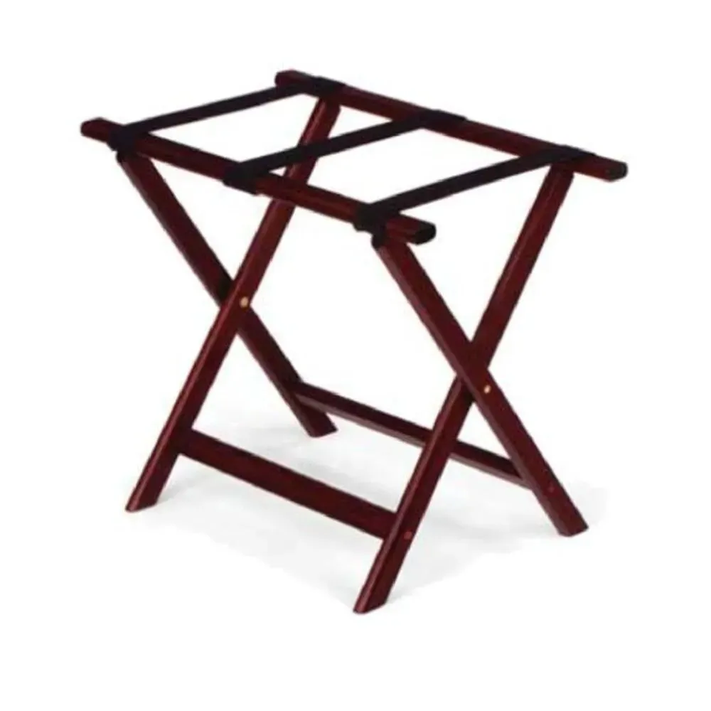 Forbes Industries 934-MH 24" Hardwood Luggage Rack, Mahogany Finish, With Black Poly Straps