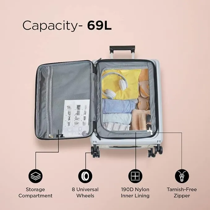 Homestic Luggage Bag | Trolley Bags for Travel | Collapsible Luggage Bag | Travelling Bag | Trolley Bags for Suitcase | Lightweight Luggage Bag | 24 Inch | Light Mint