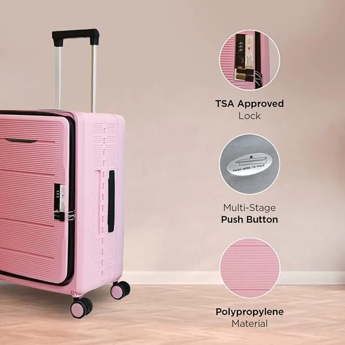 Homestic Luggage Bag | Trolley Bags for Travel | Collapsible Luggage Bag | Travelling Bag | Trolley Bags for Suitcase | Lightweight Luggage Bag | 24 Inch | Light Mint