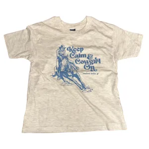 Kid's Cowtown Rodeo Keep Calm Barrel Racer T-Shirt 24407Y-145 In Oatmeal