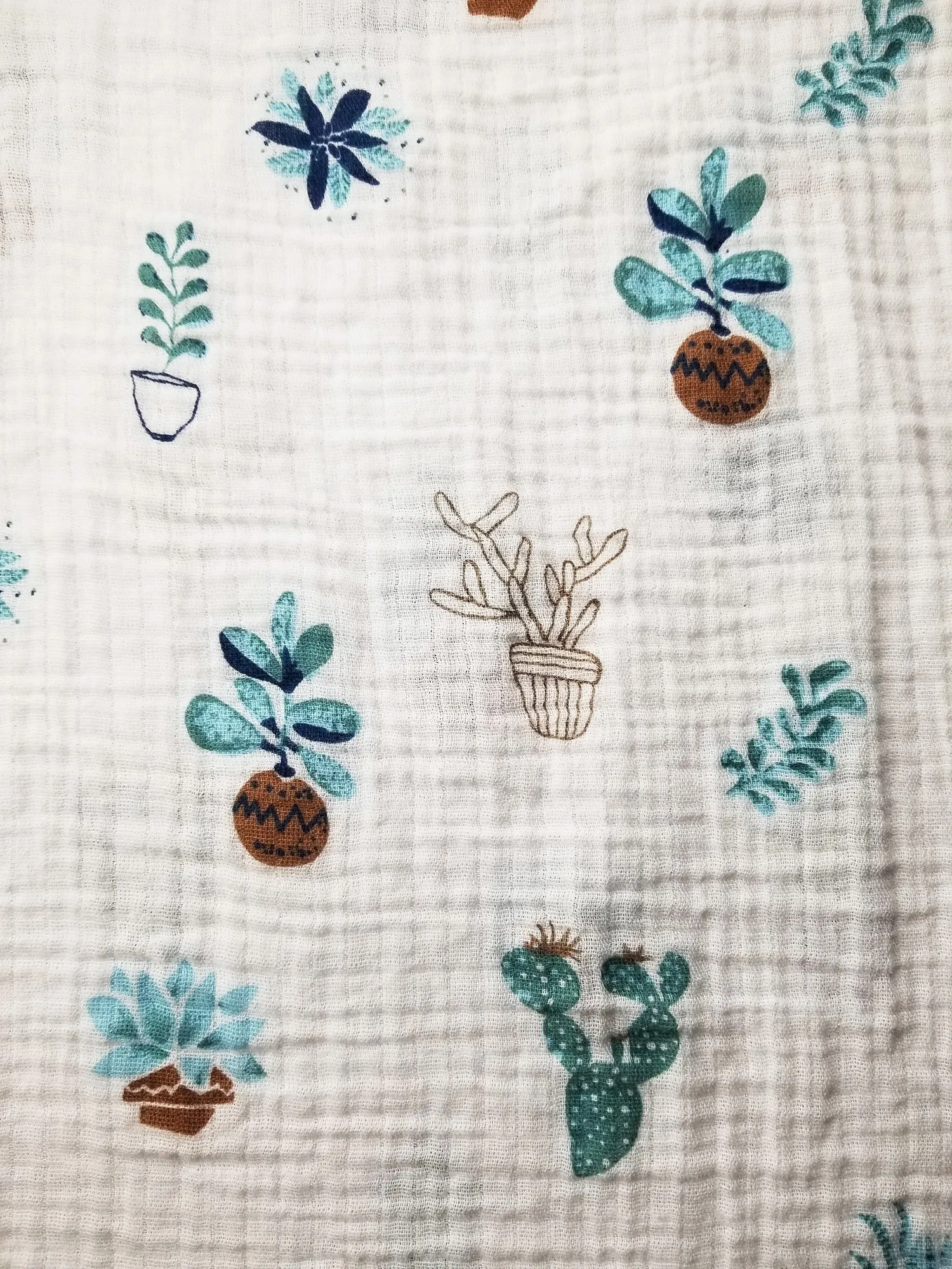 Lightweight Baby Blanket- 2 Pack with Travel Bag- Blush Floral and Blue Cactus