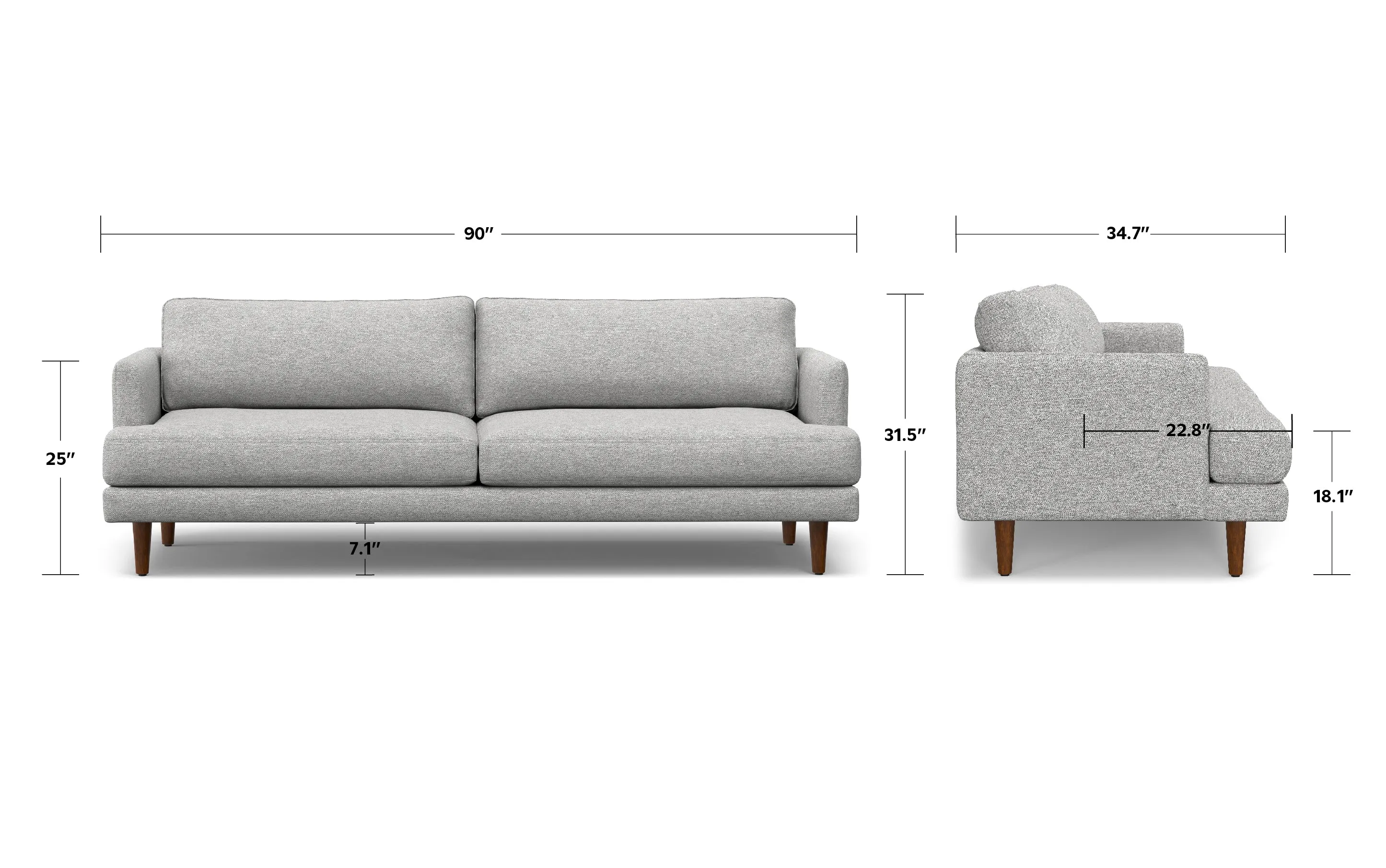 Livingston 90-inch Sofa in Woven-Blend Fabric