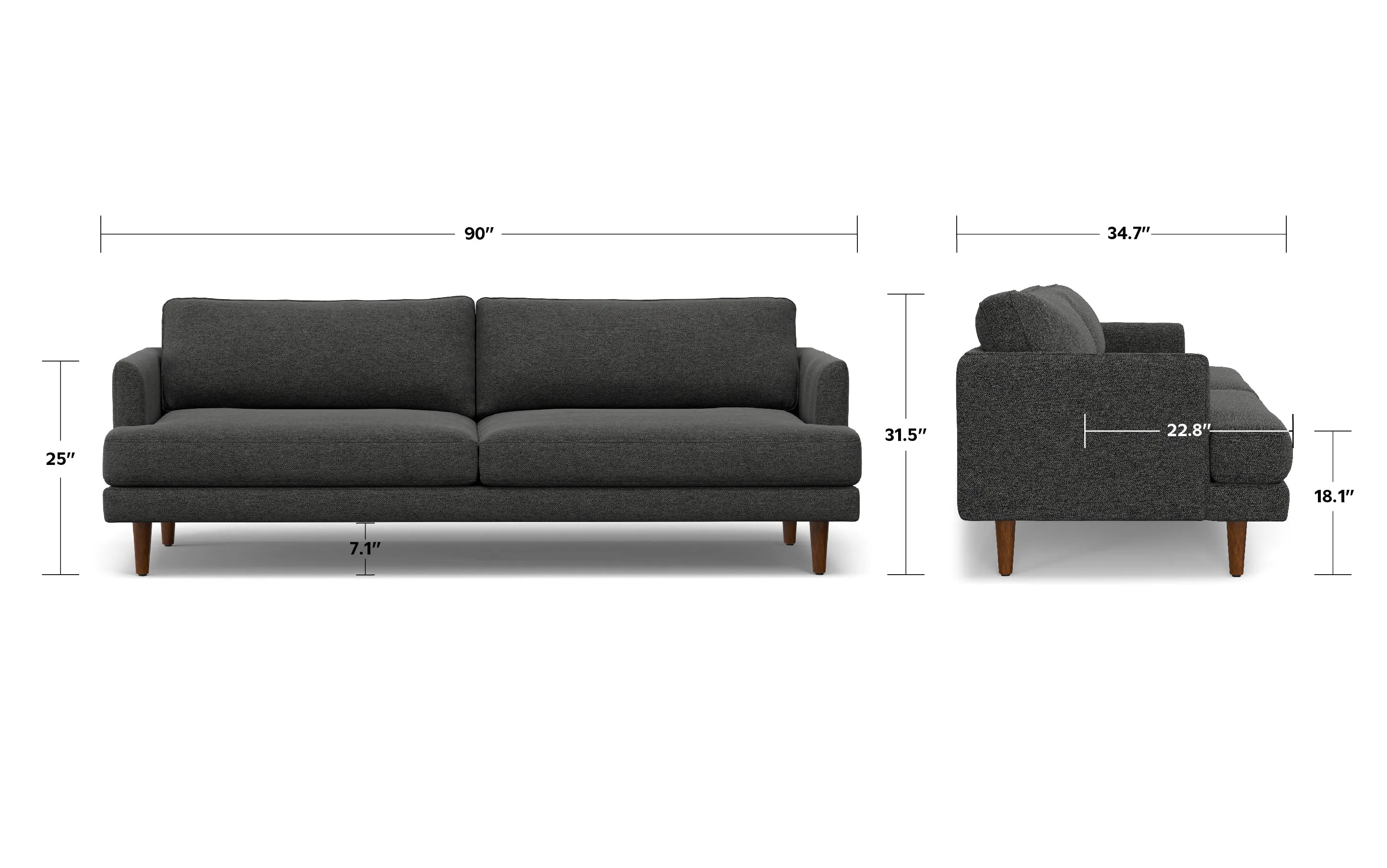 Livingston 90-inch Sofa in Woven-Blend Fabric
