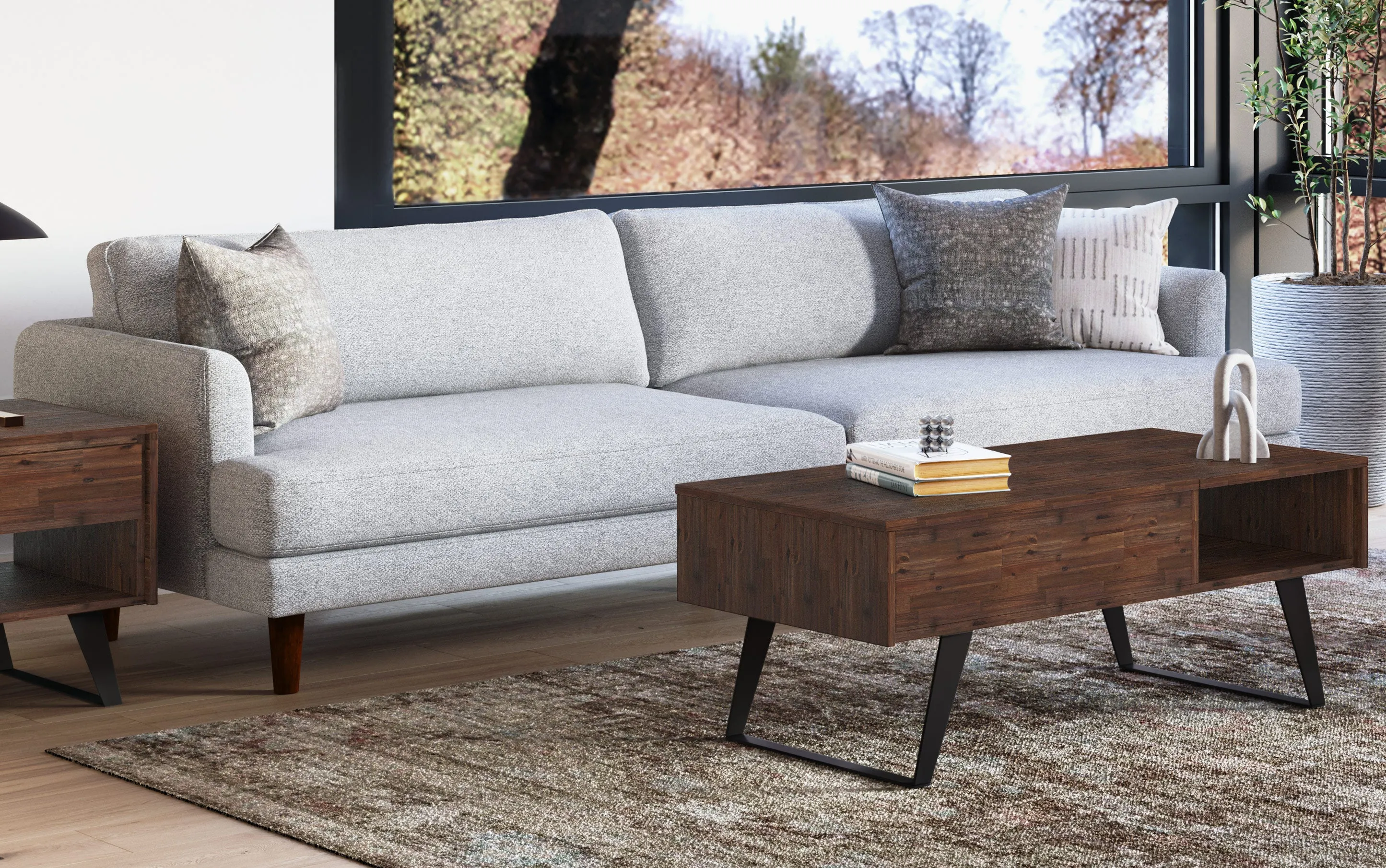 Livingston 90-inch Sofa in Woven-Blend Fabric