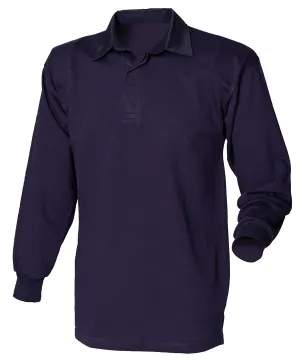 Long sleeve plain rugby shirt | Navy/Navy