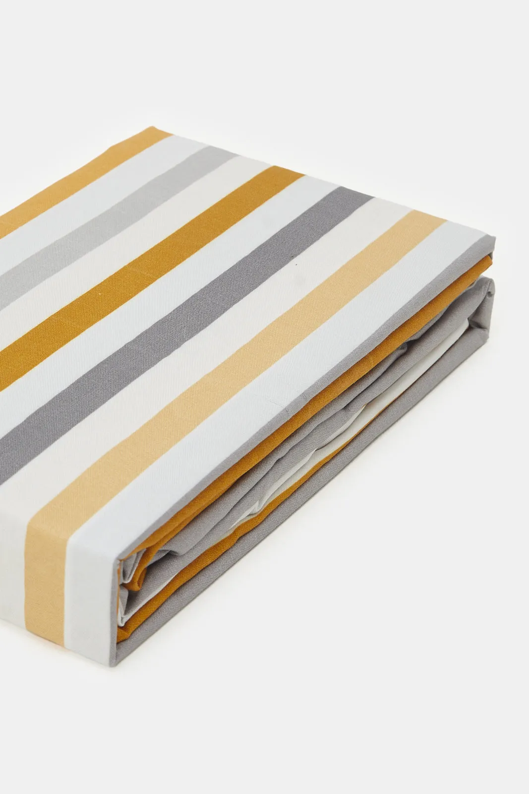 Multicolour Striped Printed Fitted Sheet (Single Size)