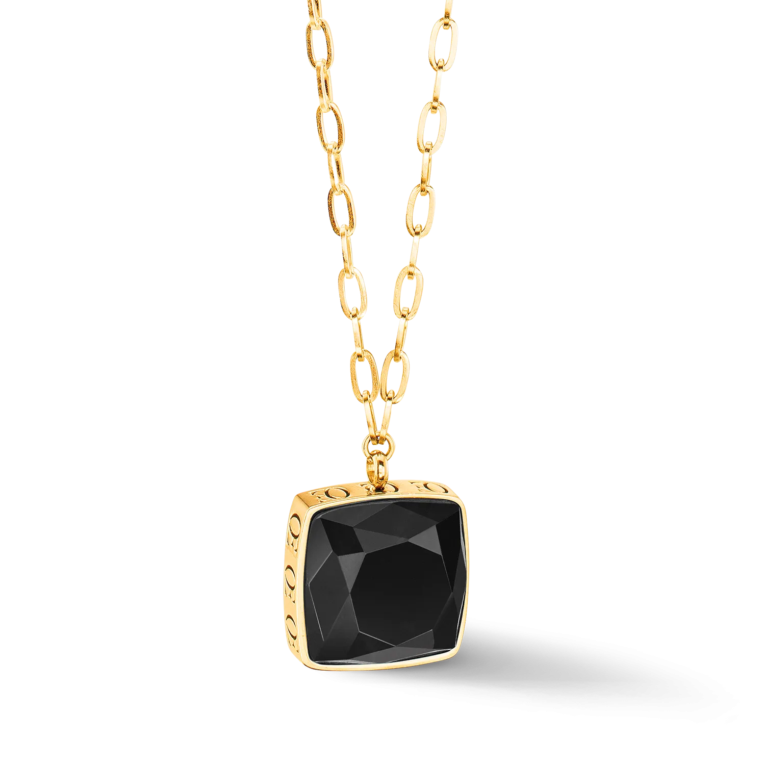 Necklace OE Amulet Square Onyx gold-black