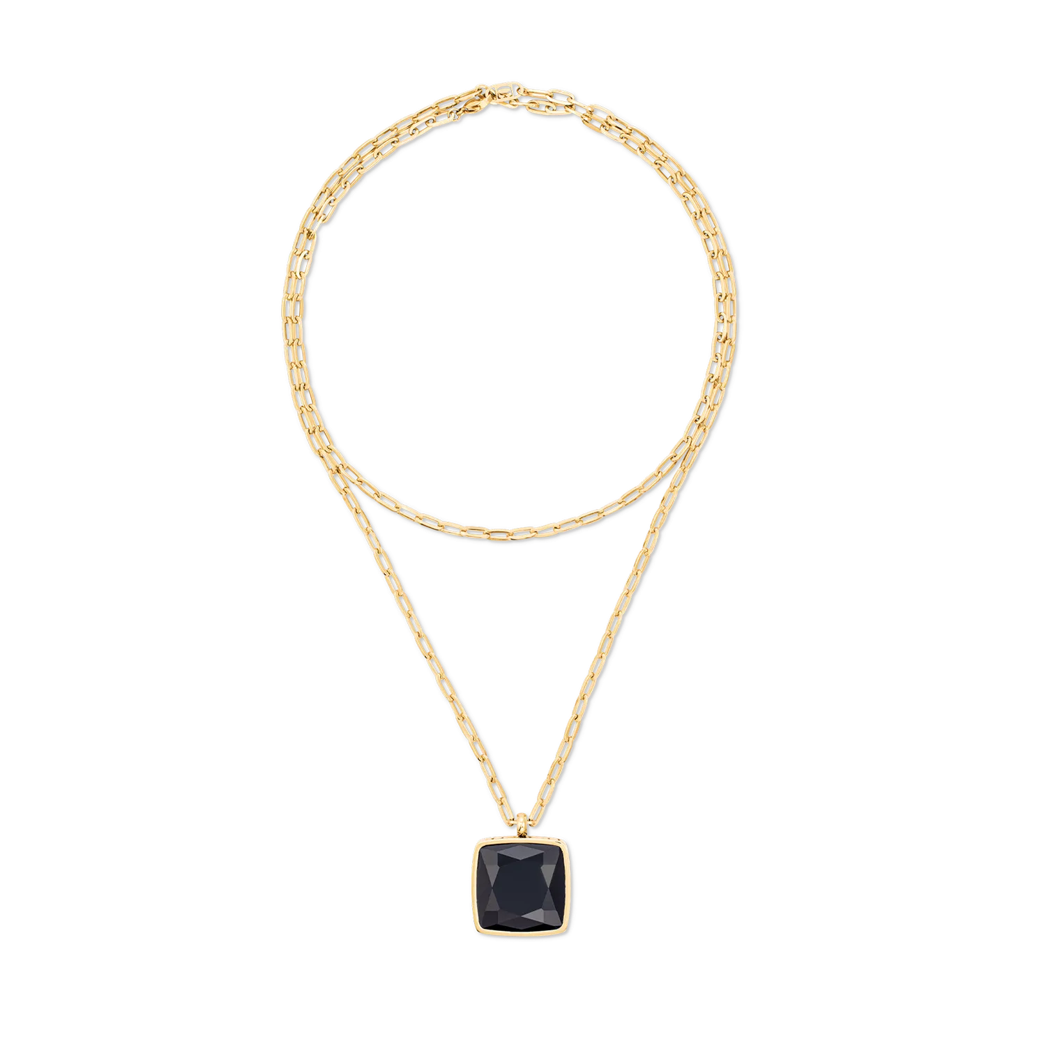Necklace OE Amulet Square Onyx gold-black