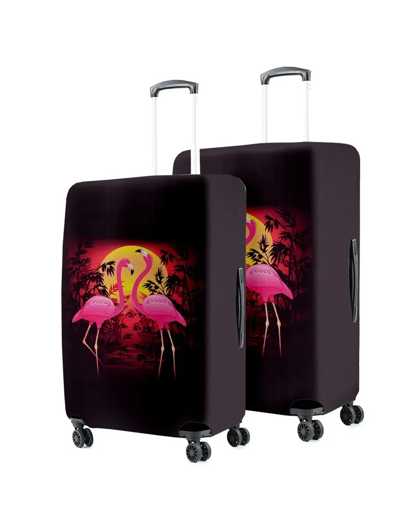ONLY LUGGAGE COVER | Elegant Black Polyester Stretchable Printed Protective Luggage Bag Cover