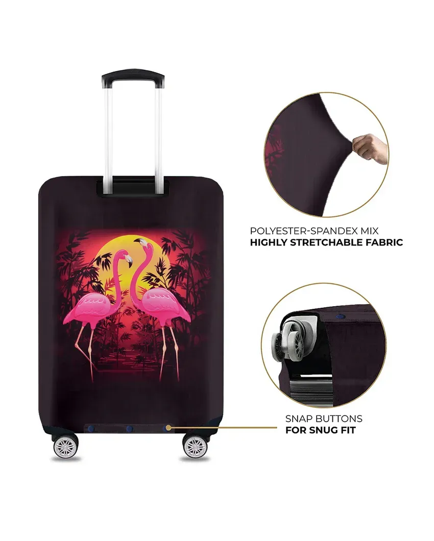 ONLY LUGGAGE COVER | Elegant Black Polyester Stretchable Printed Protective Luggage Bag Cover