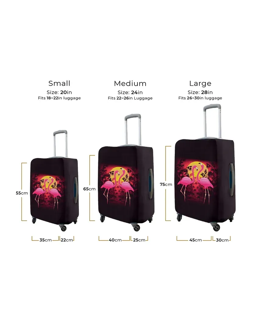 ONLY LUGGAGE COVER | Elegant Black Polyester Stretchable Printed Protective Luggage Bag Cover