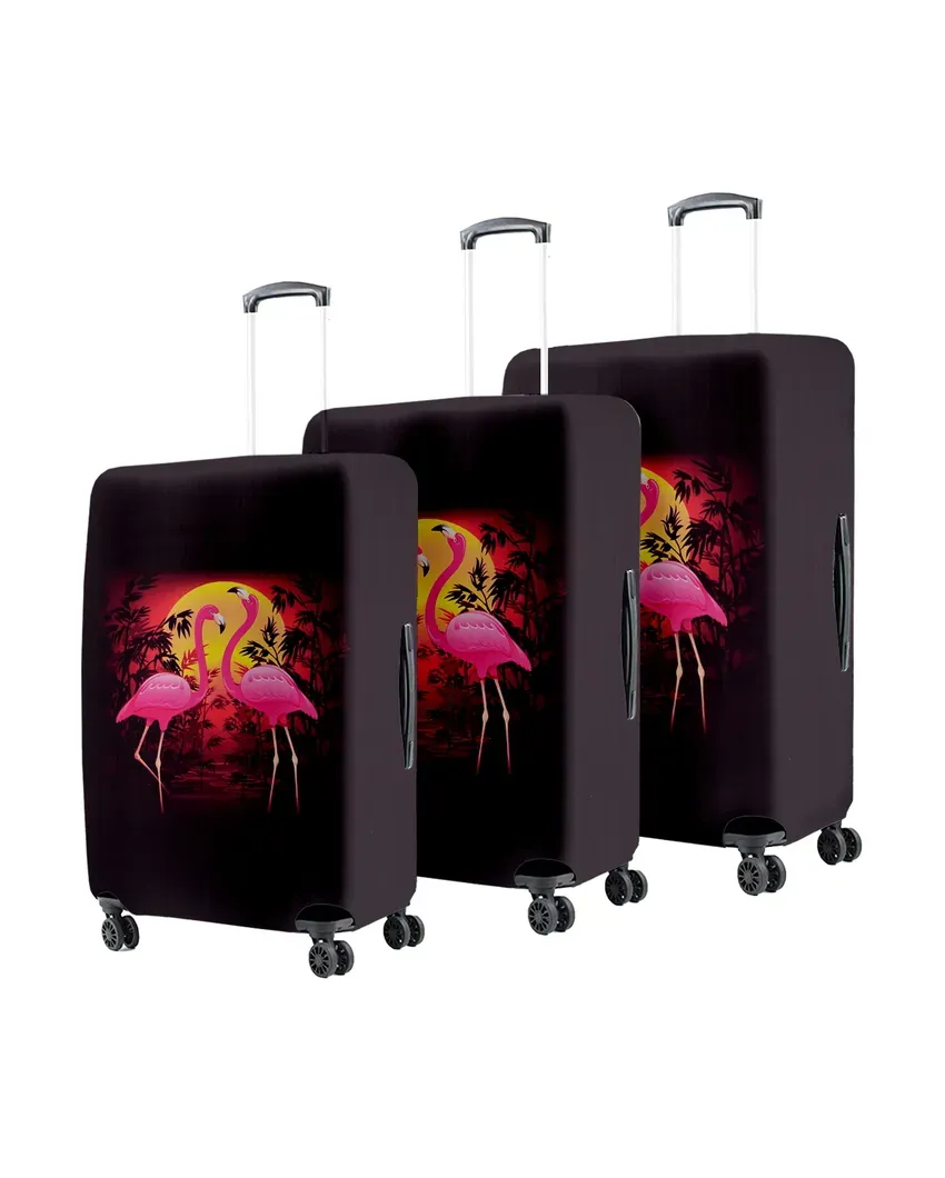 ONLY LUGGAGE COVER | Elegant Black Polyester Stretchable Printed Protective Luggage Bag Cover